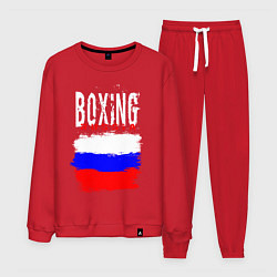 Костюм хлопковый мужской Бокс Россия, цвет: красный