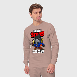 Костюм хлопковый мужской BRAWL STARS CROW, цвет: пыльно-розовый — фото 2