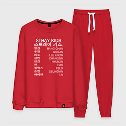 Костюм хлопковый мужской Stray Kids, цвет: красный