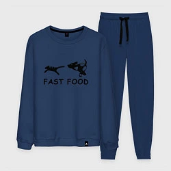 Костюм хлопковый мужской Fast food черный, цвет: тёмно-синий