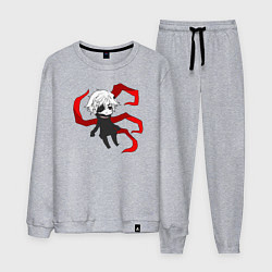 Костюм хлопковый мужской Токийский гуль, цвет: меланж