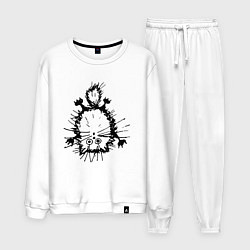 Костюм хлопковый мужской Котик, цвет: белый