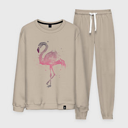 Костюм хлопковый мужской Flamingo, цвет: миндальный