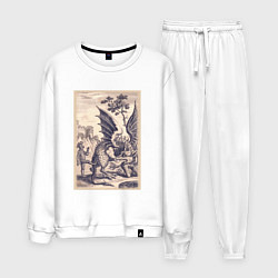 Костюм хлопковый мужской Рыцарь, пинающий Дракона баллада о рыцаре Джоне Ла, цвет: белый