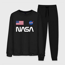 Костюм хлопковый мужской NASA, цвет: черный