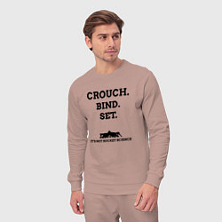 Костюм хлопковый мужской Crouch Bind Set, цвет: пыльно-розовый — фото 2