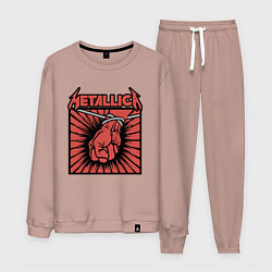 Костюм хлопковый мужской Metallica, цвет: пыльно-розовый