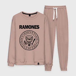 Костюм хлопковый мужской RAMONES, цвет: пыльно-розовый