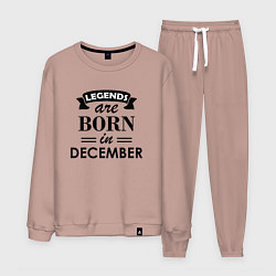 Костюм хлопковый мужской Legends are born in december, цвет: пыльно-розовый