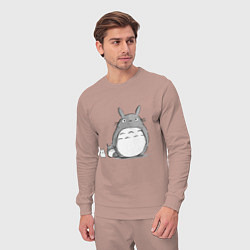 Костюм хлопковый мужской Тоторо, цвет: пыльно-розовый — фото 2
