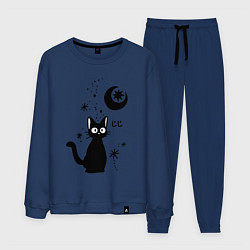 Костюм хлопковый мужской Jiji Cat, цвет: тёмно-синий