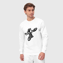 Костюм хлопковый мужской Велоспорт Z, цвет: белый — фото 2