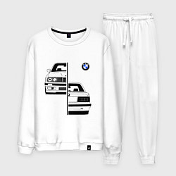 Костюм хлопковый мужской BMW БМВ Z, цвет: белый