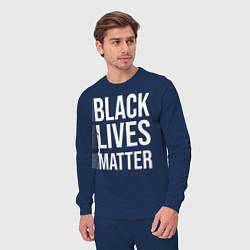 Костюм хлопковый мужской BLACK LIVES MATTER, цвет: тёмно-синий — фото 2