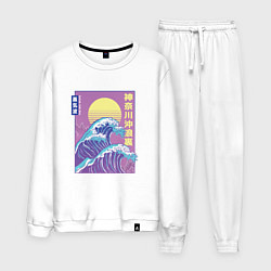 Костюм хлопковый мужской Большая волна, цвет: белый