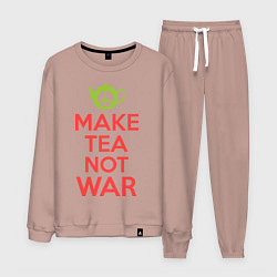 Костюм хлопковый мужской Make tea not war, цвет: пыльно-розовый