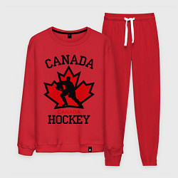 Костюм хлопковый мужской Canada Hockey, цвет: красный