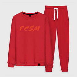 Костюм хлопковый мужской FCSM, цвет: красный