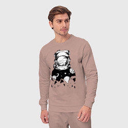 Костюм хлопковый мужской Космонавт, цвет: пыльно-розовый — фото 2