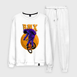 Костюм хлопковый мужской BMX - moon - space, цвет: белый