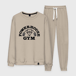Костюм хлопковый мужской GYM, цвет: миндальный