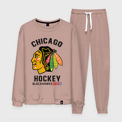 Костюм хлопковый мужской CHICAGO BLACKHAWKS NHL, цвет: пыльно-розовый