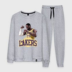 Костюм хлопковый мужской LeBron - Lakers, цвет: меланж