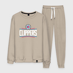 Костюм хлопковый мужской Los Angeles Clippers, цвет: миндальный
