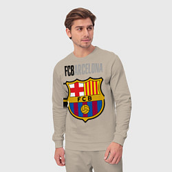 Костюм хлопковый мужской Barcelona FC, цвет: миндальный — фото 2