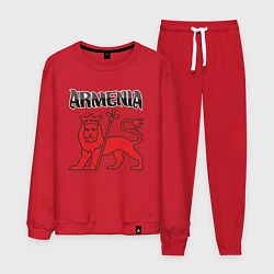 Костюм хлопковый мужской Армения, цвет: красный