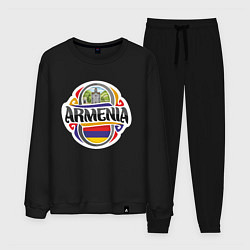 Костюм хлопковый мужской Армения, цвет: черный