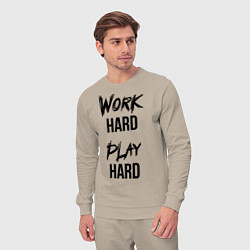 Костюм хлопковый мужской Work hard Play hard, цвет: миндальный — фото 2