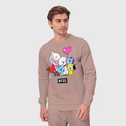 Костюм хлопковый мужской BT21, цвет: пыльно-розовый — фото 2