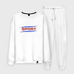 Костюм хлопковый мужской Sport, цвет: белый