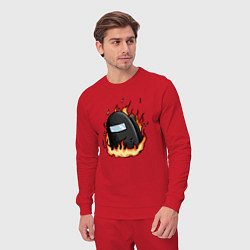 Костюм хлопковый мужской Among Us fire, цвет: красный — фото 2