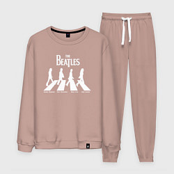 Костюм хлопковый мужской The Beatles, цвет: пыльно-розовый
