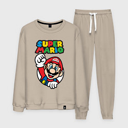 Костюм хлопковый мужской Mario, цвет: миндальный