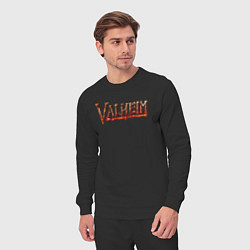 Костюм хлопковый мужской Valheim огненный лого, цвет: черный — фото 2