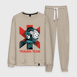 Костюм хлопковый мужской TRAUMA TEAM Cyberpunk 2077, цвет: миндальный