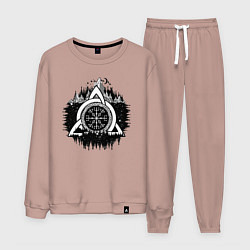 Костюм хлопковый мужской Вегвизир Рунический Компас, цвет: пыльно-розовый