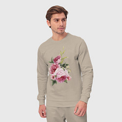 Костюм хлопковый мужской Акварельные розы, цвет: миндальный — фото 2