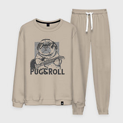 Костюм хлопковый мужской Pug & Roll, цвет: миндальный