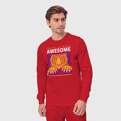 Костюм хлопковый мужской Tiger Awesome, цвет: красный — фото 2