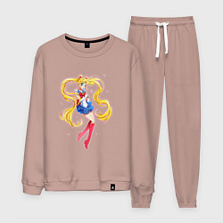 Костюм хлопковый мужской Sailor Moon Kawaii, цвет: пыльно-розовый