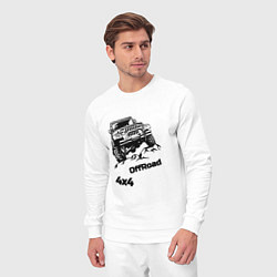 Костюм хлопковый мужской Offroad 4х4, цвет: белый — фото 2