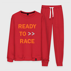Костюм хлопковый мужской KTM READY TO RACE спина Z, цвет: красный