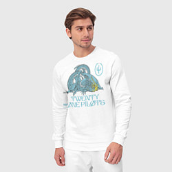 Костюм хлопковый мужской Twenty one pilots SaI Дракон, цвет: белый — фото 2