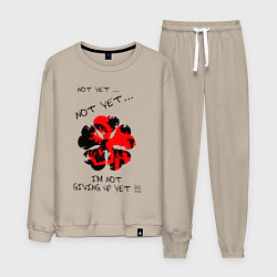 Костюм хлопковый мужской NOT YET IM NOT GIVING UP YET!!!, цвет: миндальный