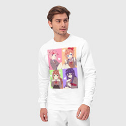 Костюм хлопковый мужской Girls Doki Doki коллаж, цвет: белый — фото 2