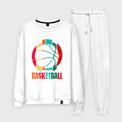 Костюм хлопковый мужской Color Basketball, цвет: белый